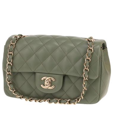 Borsa a tracolla Chanel Timeless Mini in pelle trapuntata verde