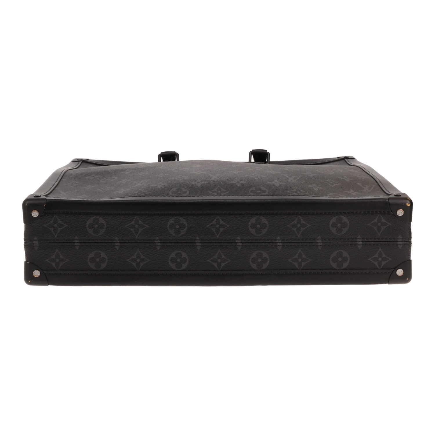 Maletín Louis Vuitton «Soft Trunk» de lona Monogram negra y gris y piel negra - Detail D1