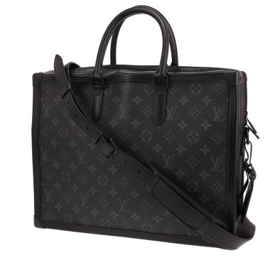 Louis Vuitton Soft Trunk briefcase in black and grey Monogram canvas and black leather
