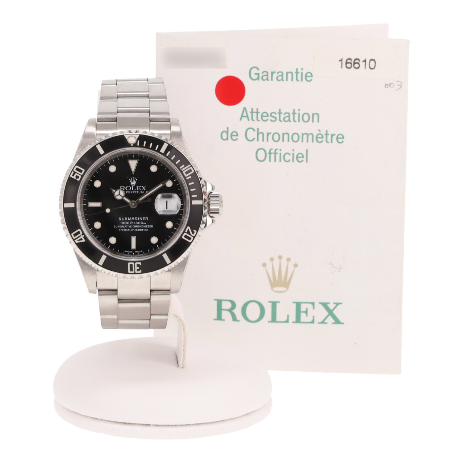 Orologio Rolex Submariner Date in acciaio, rif.: Rolex - 16610, intorno al 2002