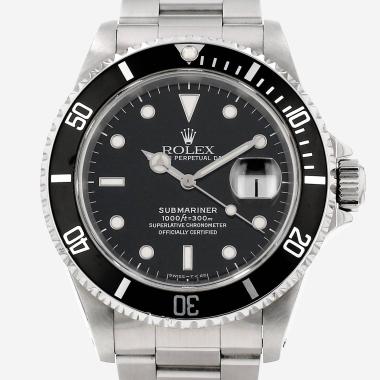 Montre Rolex Submariner Date en acier Ref: Rolex - 16610  Vers 1996