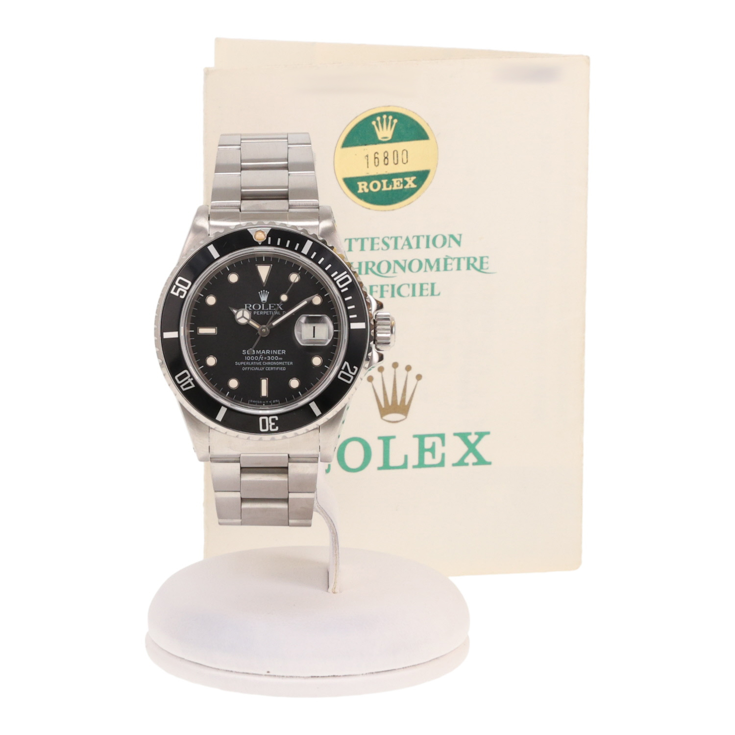 Orologio Rolex Submariner Date in acciaio, rif.: Rolex - 16800, intorno al 1986