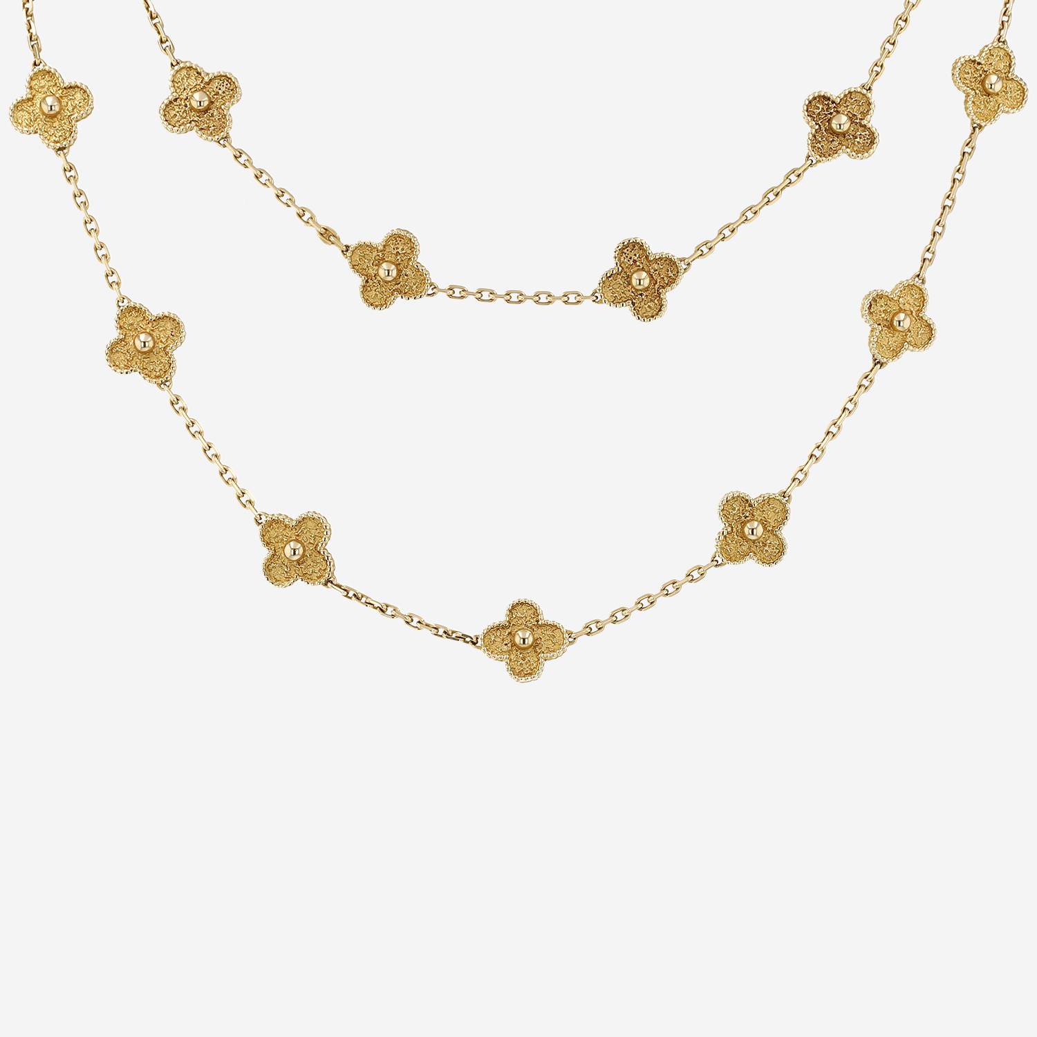 Sautoir années 1970 Van Cleef & Arpels Alhambra Vintage en or jaune