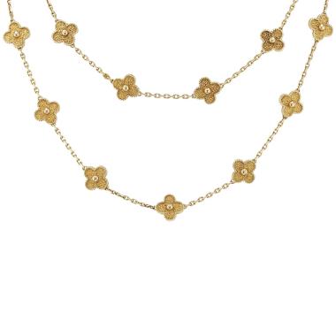 Collar largo de los años 70 «Alhambra Vintage» de Van Cleef & Arpels, en oro amarillo