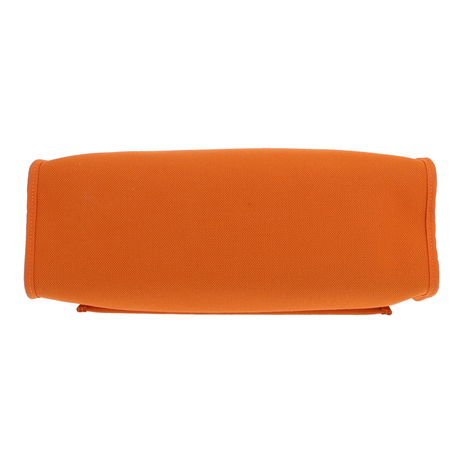 Sac à main Hermès  Herbag en toile orange et vache Hunter - Detail D1