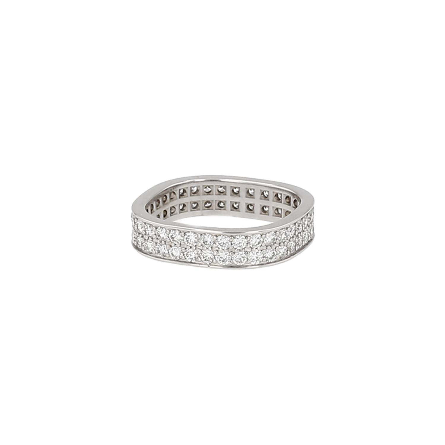 Bague Dinh Van Alliance Carrée Or Blanc Diamants Occasion Bague Dinh Van Alliance Carrée Or Blanc Diamants Occasion