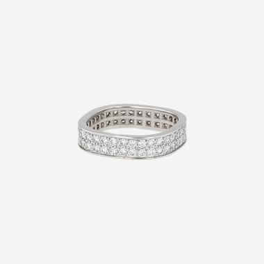 Bague Dinh Van Alliance Carrée en or blanc et diamants