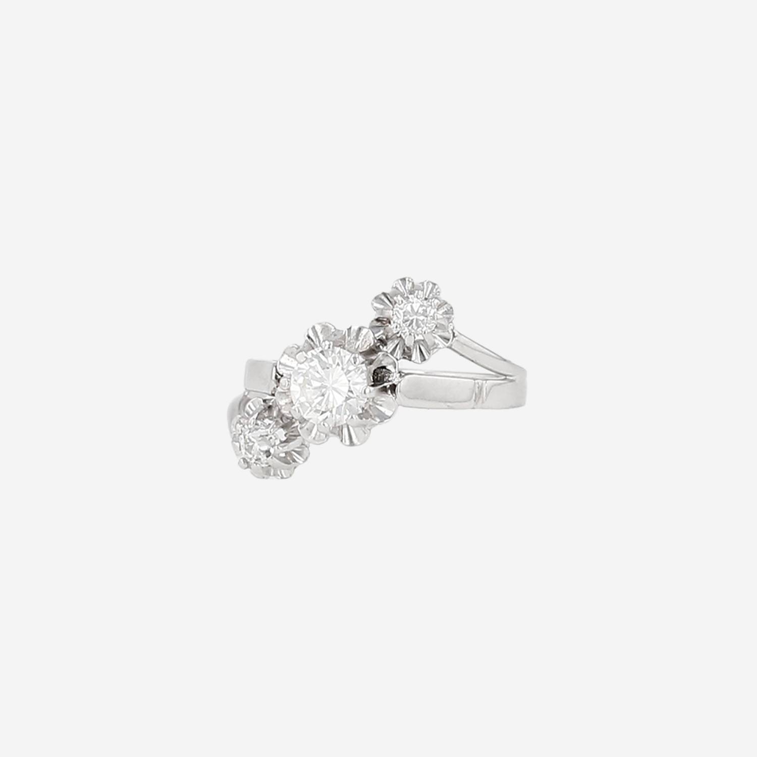 Bague Vintage en or blanc et diamants