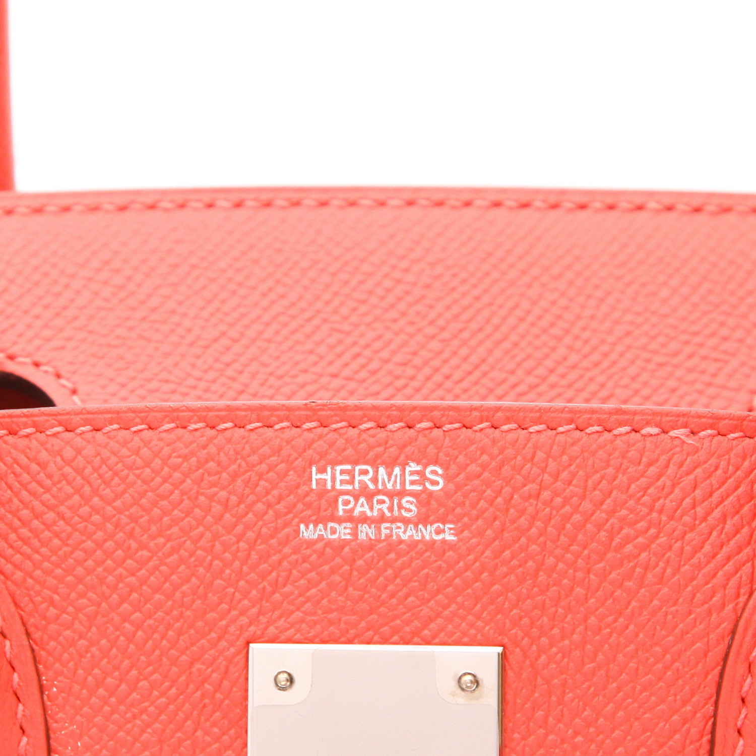 Bolso Hermès Birkin de 30 cm, de piel Epsom en color rosa Bougainvillier - Detail D2