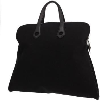 Bolso Hermès «Heeboo» de lona negra y piel negra