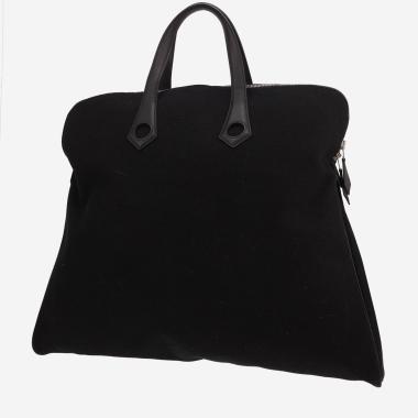 Hermès Heeboo handbag in black canvas and black leather