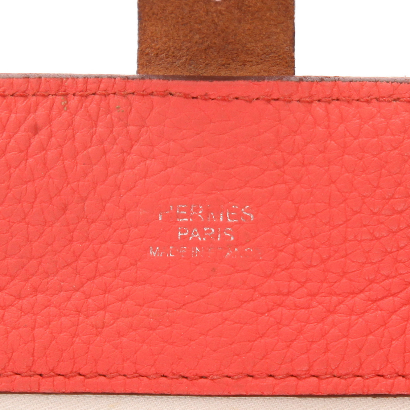Borsa a tracolla Hermès Marwari in pelle Togo rosa Jaipur e pelle dorata - Detail D2