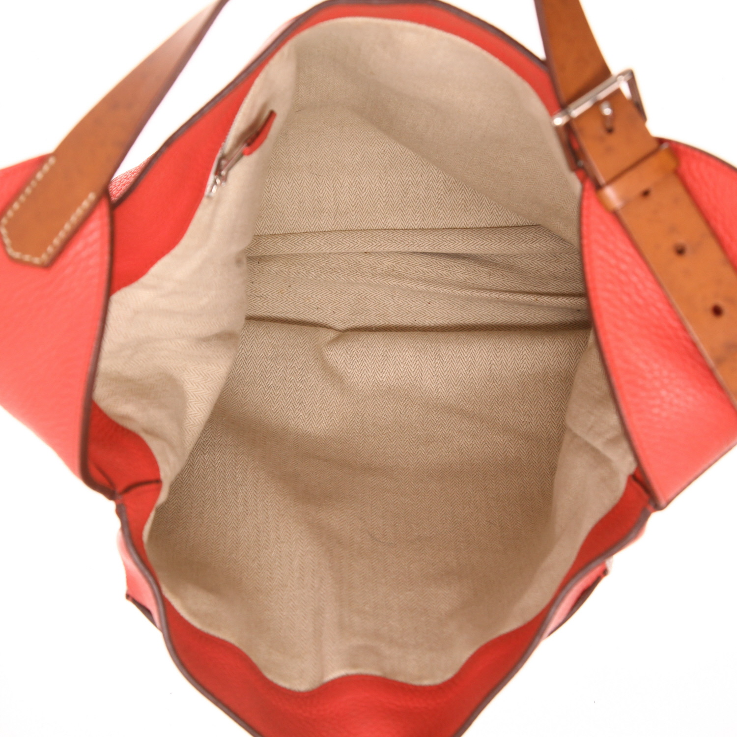 Bolso de hombro Hermès Marwari de piel Togo rosa Jaipur y piel dorada - Detail D3