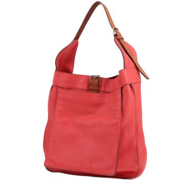 Sac porté épaule Hermès  Marwari en cuir togo rose Jaipur et cuir gold