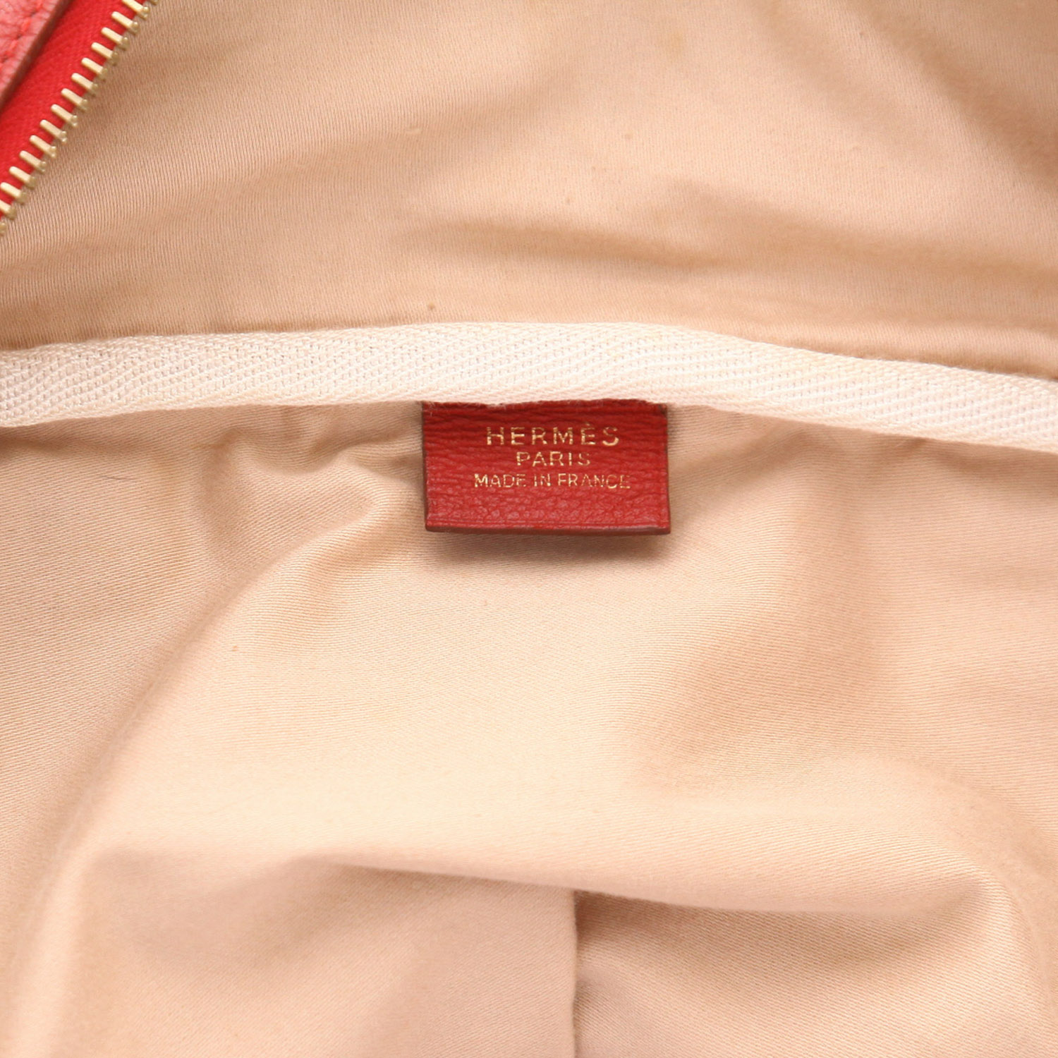 Borsa da viaggio Hermès Victoria - Borsa da viaggio in pelle Togo rossa - Detail D2