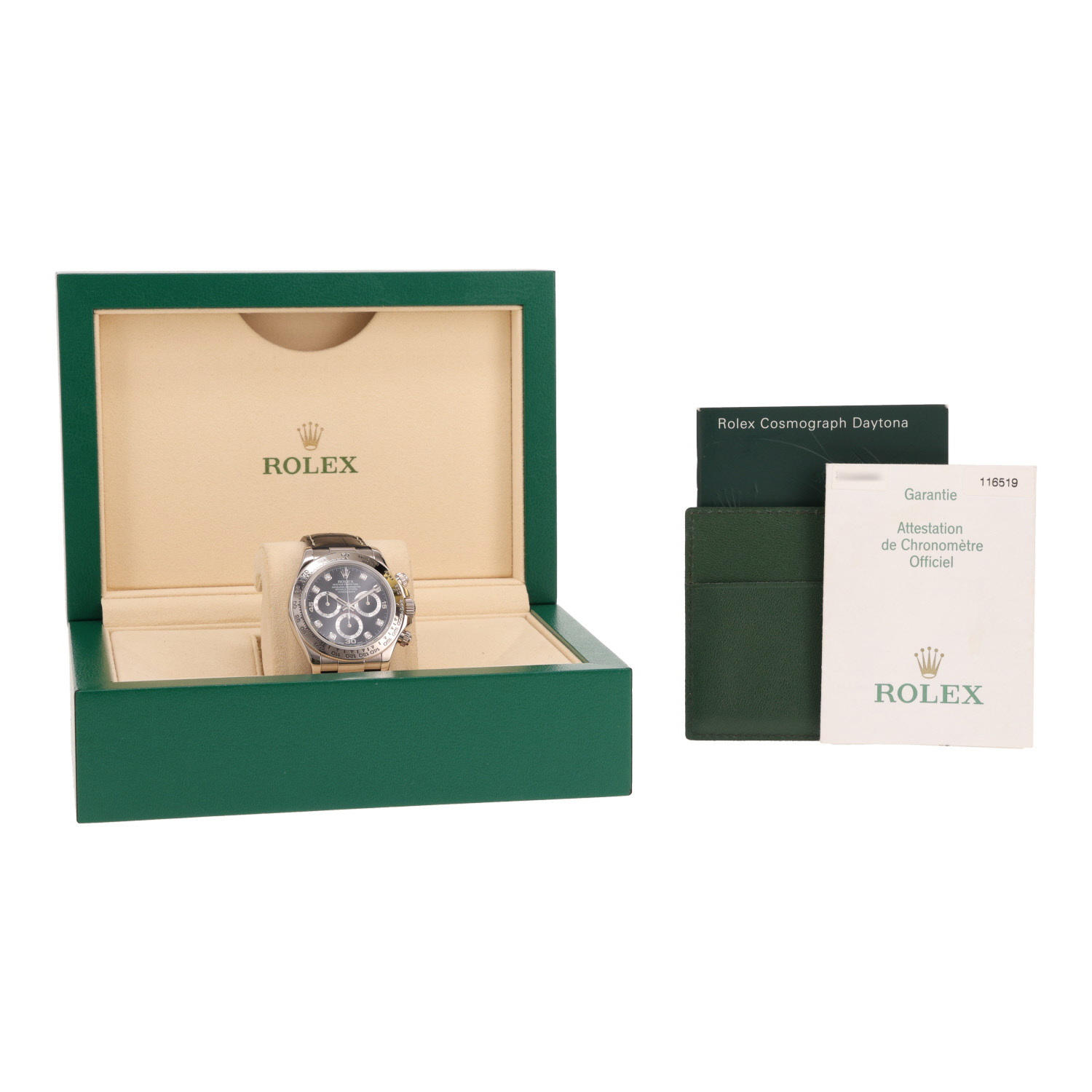 Montre Rolex Daytona Automatique en or blanc Ref: Rolex - 116519  Vers 2005