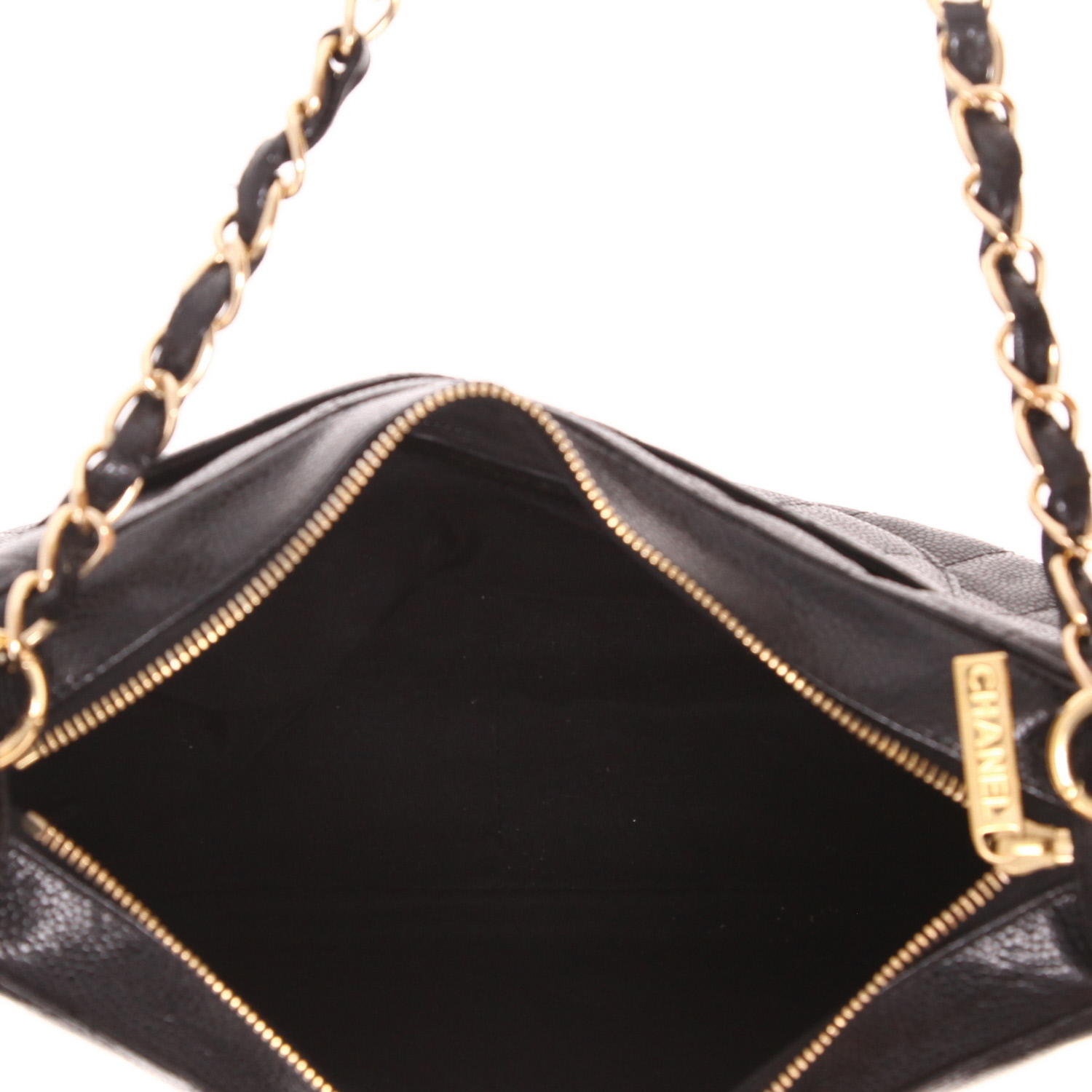 Borsa Chanel   in pelle martellata nera trapuntata - Detail D3