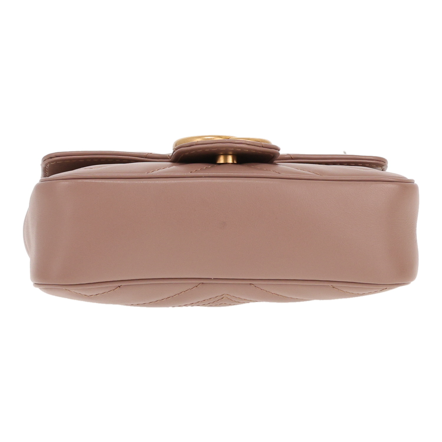 Sac bandoulière Gucci  GG Marmont mini  en cuir matelassé rose-poudre - Detail D1