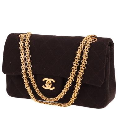 Chanel Timeless Petit handbag in brown jersey canvas