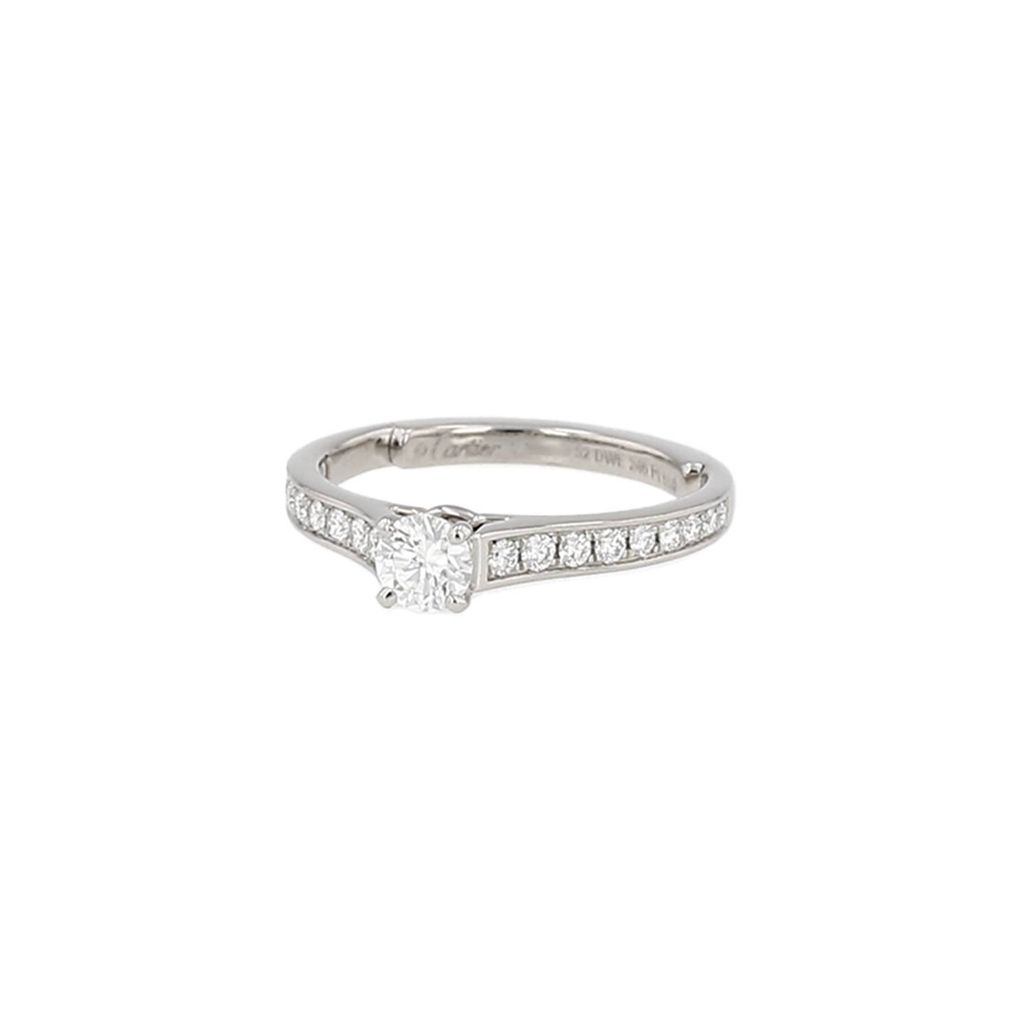 Bague Solitaire Cartier 1895 Platine Diamants Occasion