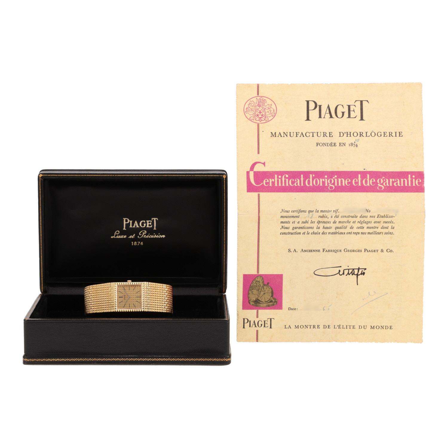 Vintage Piaget watch in yellow gold, Ref: Piaget - 9352  Circa 1965