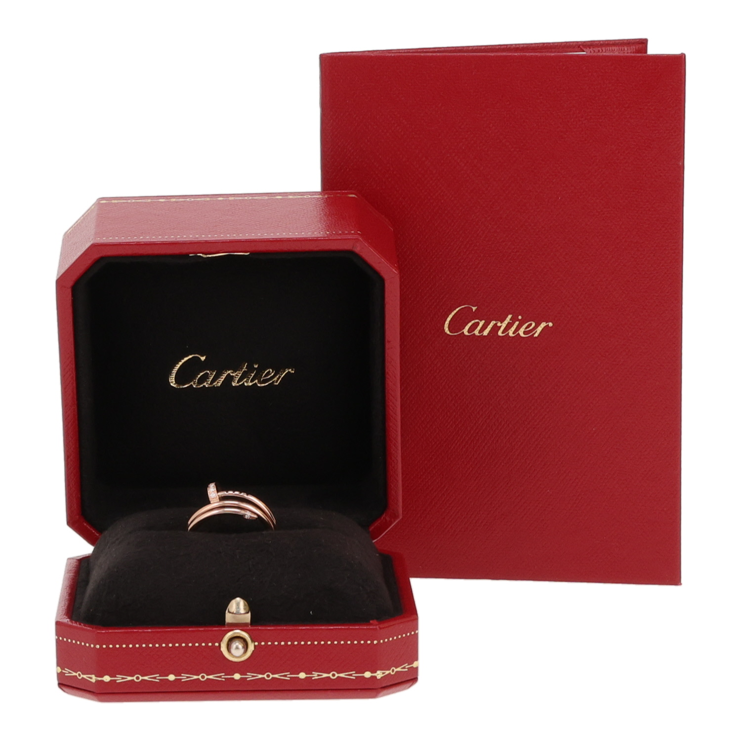 Anello doppio Cartier “Juste un clou” in oro rosa e diamanti - Detail D2