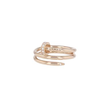 Cartier Juste un clou double ring in rose gold and diamonds