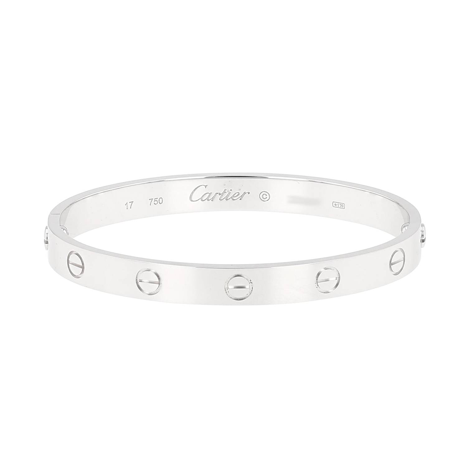 Bracelet Cartier Love en or blanc, taille 17