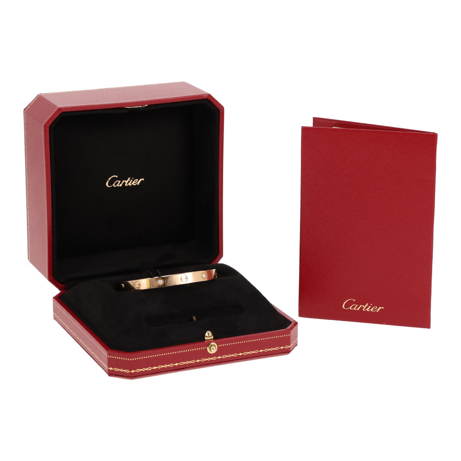 Pulsera Cartier Love con 4 diamantes, de oro amarillo y diamantes
