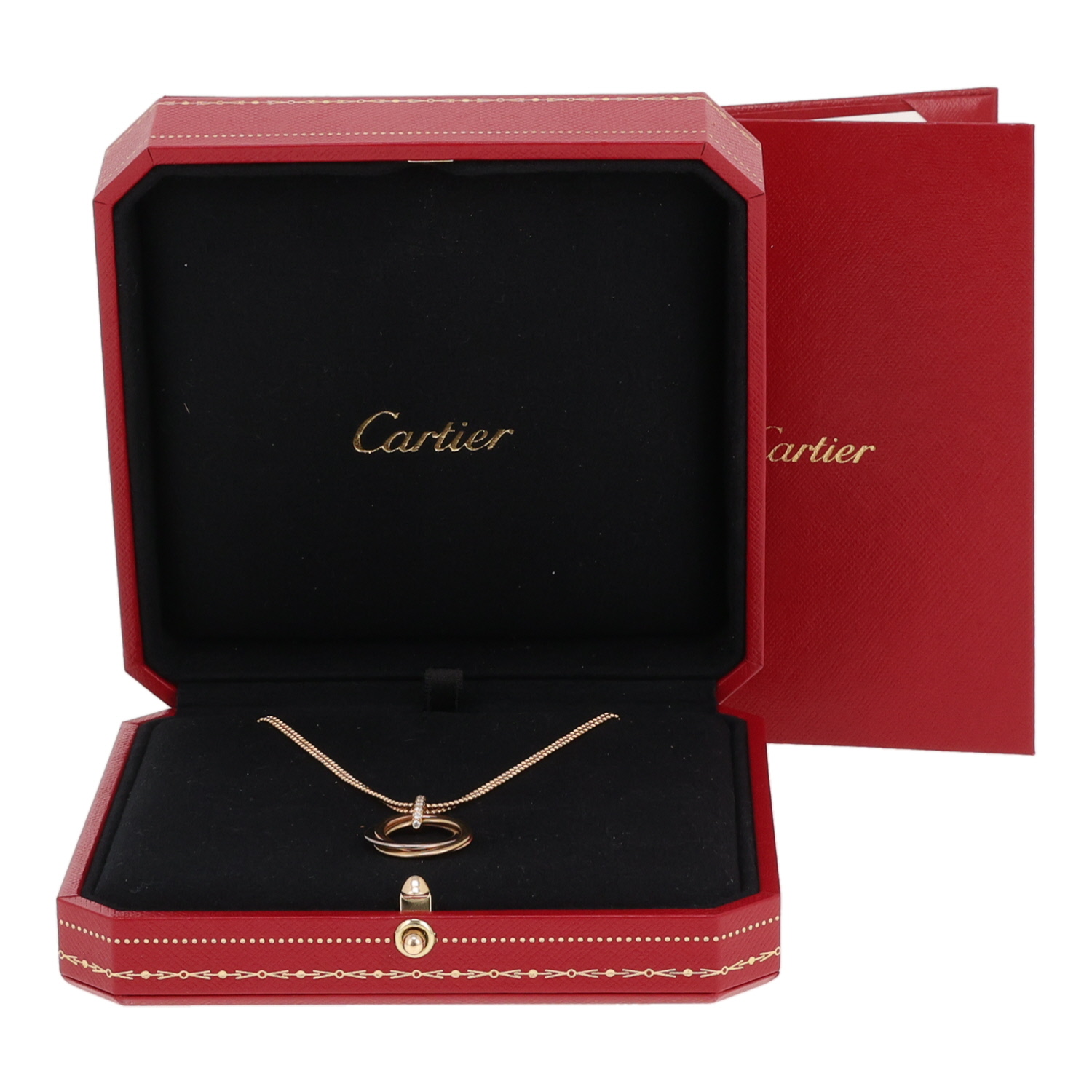 Collana Cartier Trinity, modello medio, in tre tipi di oro e diamanti - Detail D2