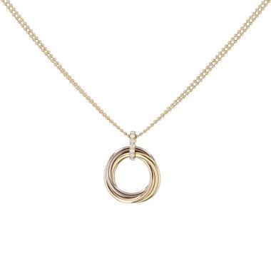 Collar Cartier Trinity, modelo mediano, en tres tipos de oro y diamantes