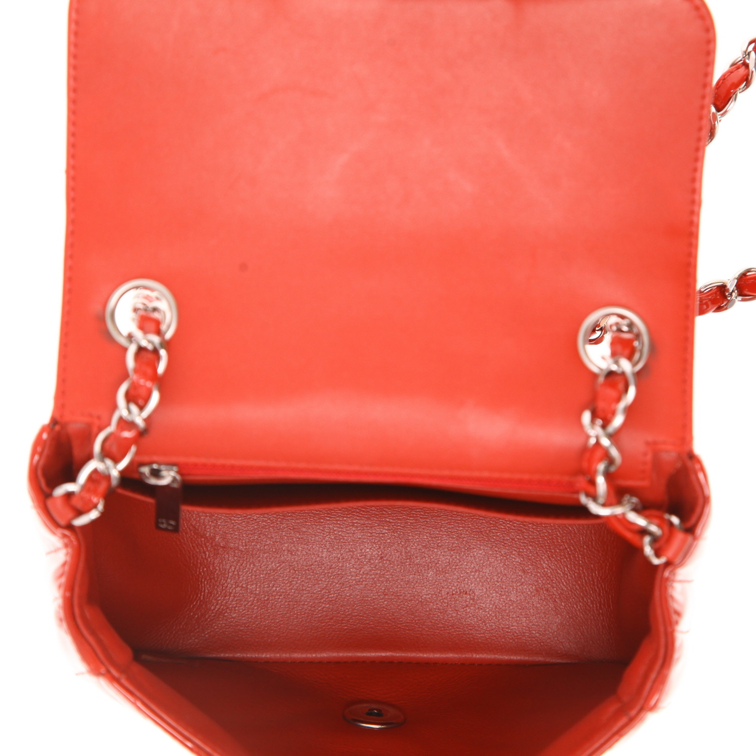 Borsa a tracolla Chanel Timeless Mini in pelle verniciata trapuntata rossa - Detail D3