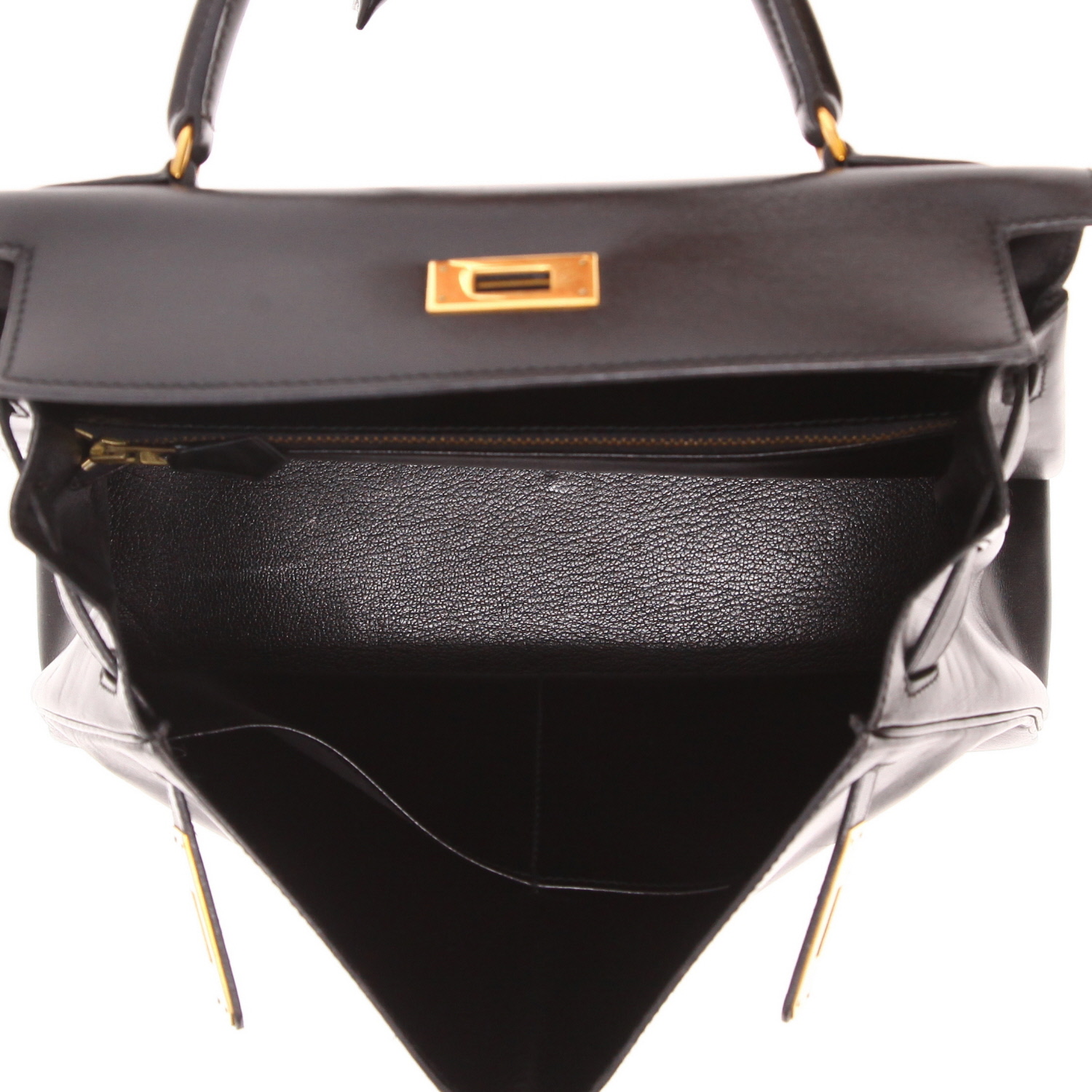 Sac à main Hermès  Kelly 28 cm en cuir box noir - Detail D3