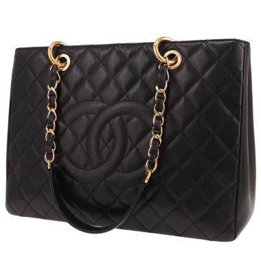 Sac cabas Chanel  Shopping GST en cuir grainé matelassé noir