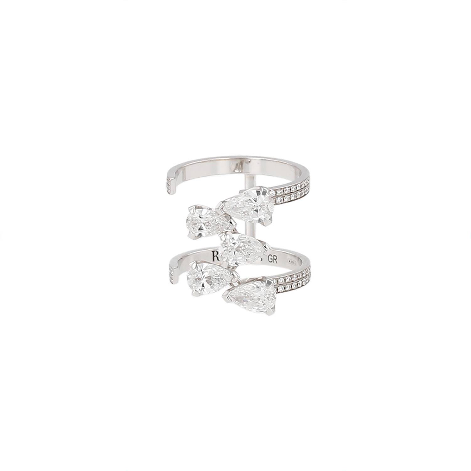 Bague Repossi or blanc diamants poire occasion Bague Repossi or blanc diamants poire occasion