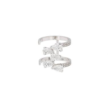 Anello aperto Repossi Serti Sur Vide in oro bianco e diamanti