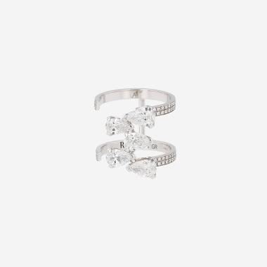 Bague ouverte Repossi Serti Sur Vide en or blanc et diamants