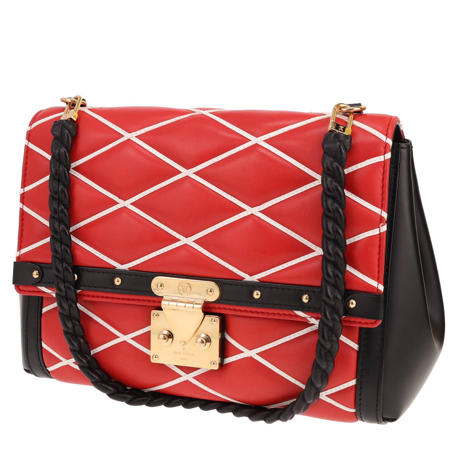 Sac Louis Vuitton Malletage Matelassé Rouge Occasion