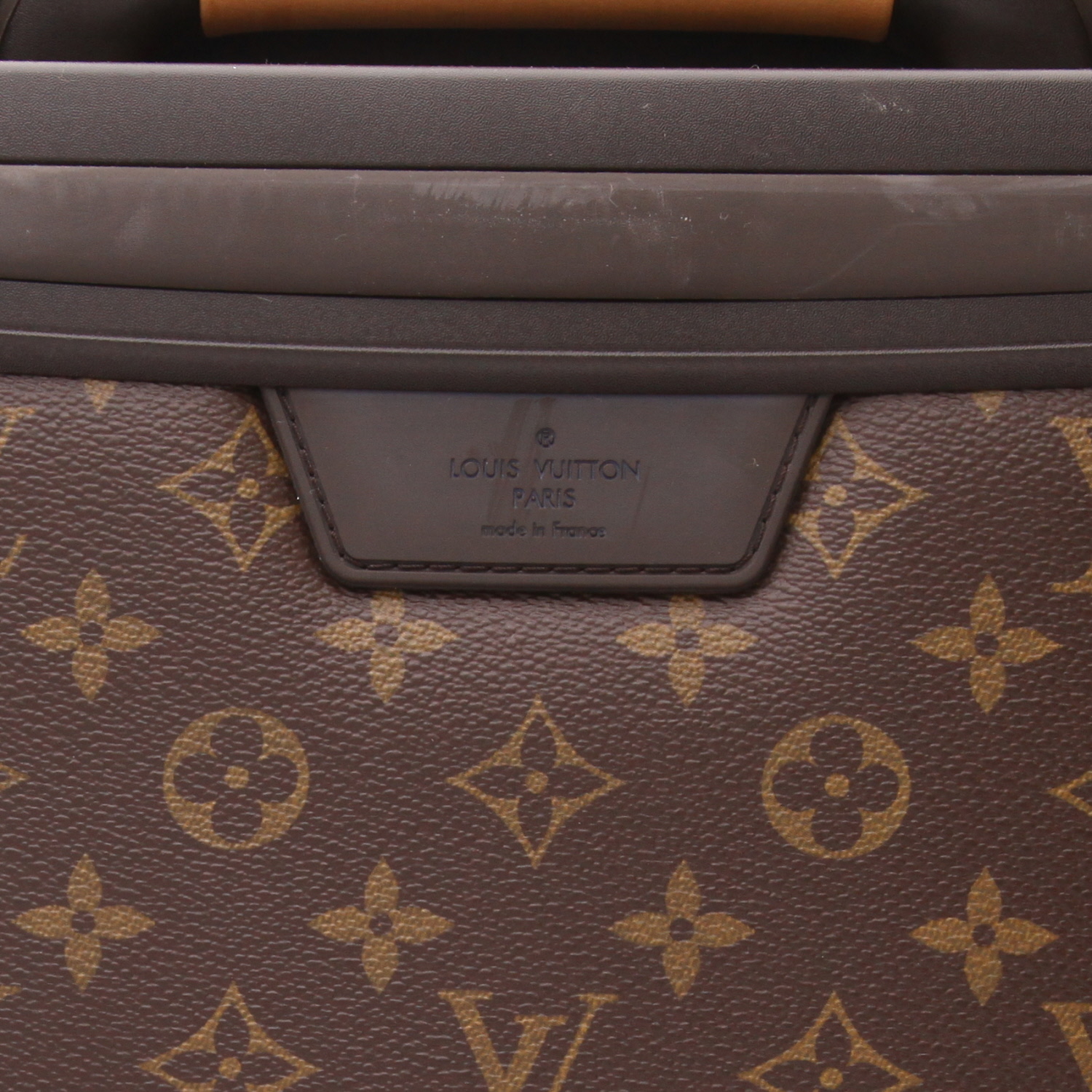 Louis Vuitton Zephyr suitcase in brown Monogram canvas and natural leather - Detail D2
