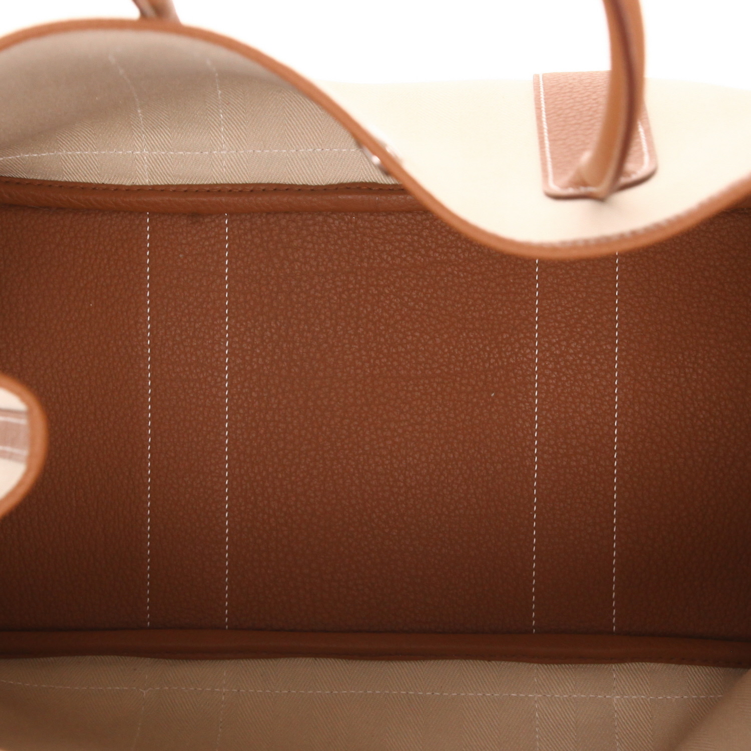 Sac cabas Hermès  Garden Party 36 cm en toile beige et cuir gold - Detail D3