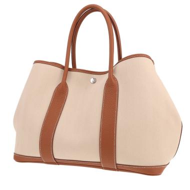 Sac cabas Hermès  Garden Party 36 cm en toile beige et cuir gold
