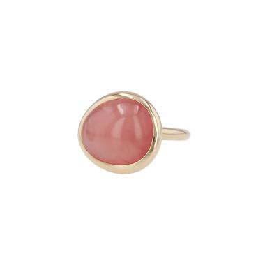Fred Belles Rives ring in yellow gold and rhodonite