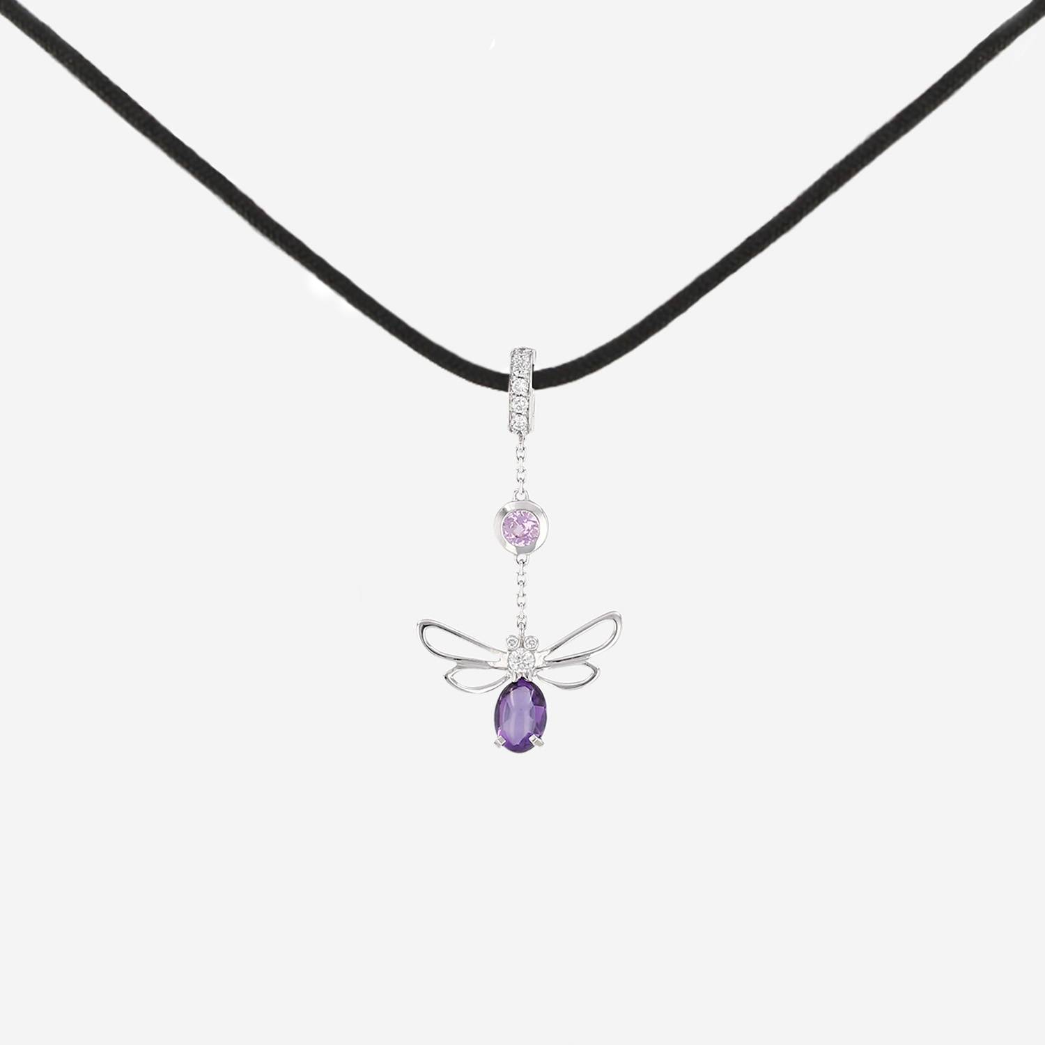 Colgante «Atrápame si me quieres» de Chaumet, en oro blanco, diamantes y piedras de colores