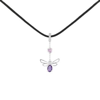 Ciondolo Chaumet “Prendimi se mi ami” in oro bianco, diamanti e pietre colorate