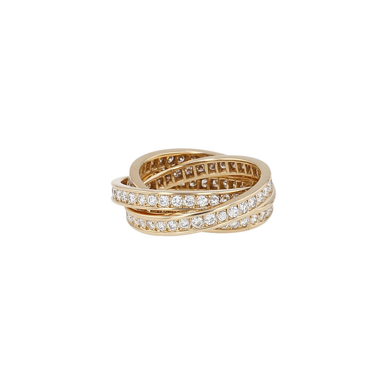 Bague Cartier Trinity or jaune diamants occasion Bague Cartier Trinity or jaune diamants occasion