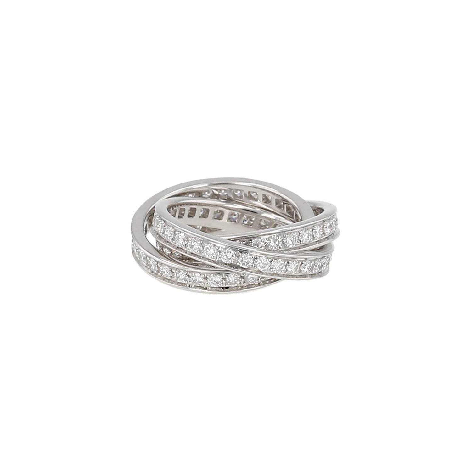Bague Cartier Trinity or blanc diamants 1 carat occasion