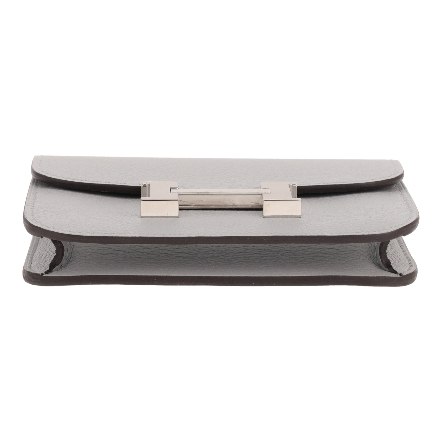 Borsa Hermès Constance Slim in pelle Evercolor grigia - Detail D1