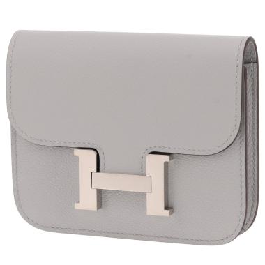 Borsa Hermès Constance Slim in pelle Evercolor grigia