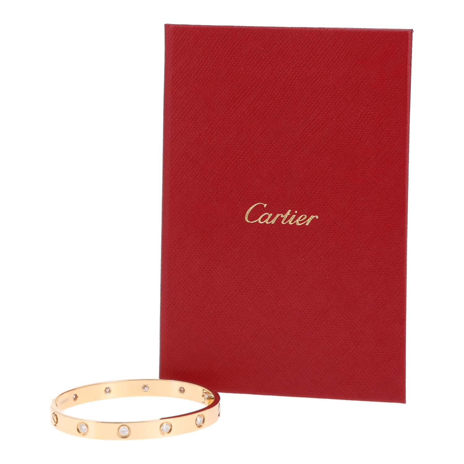 Bracciale Cartier Love 10 diamanti, in oro giallo e diamanti