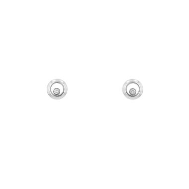 Paire de boucles d'oreilles Chopard Happy Diamonds en or blanc et diamants
